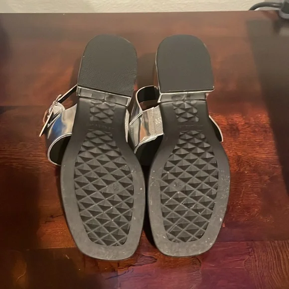 New Aerosoles Chrome Metallic Sandals - Picture 4 of 5
